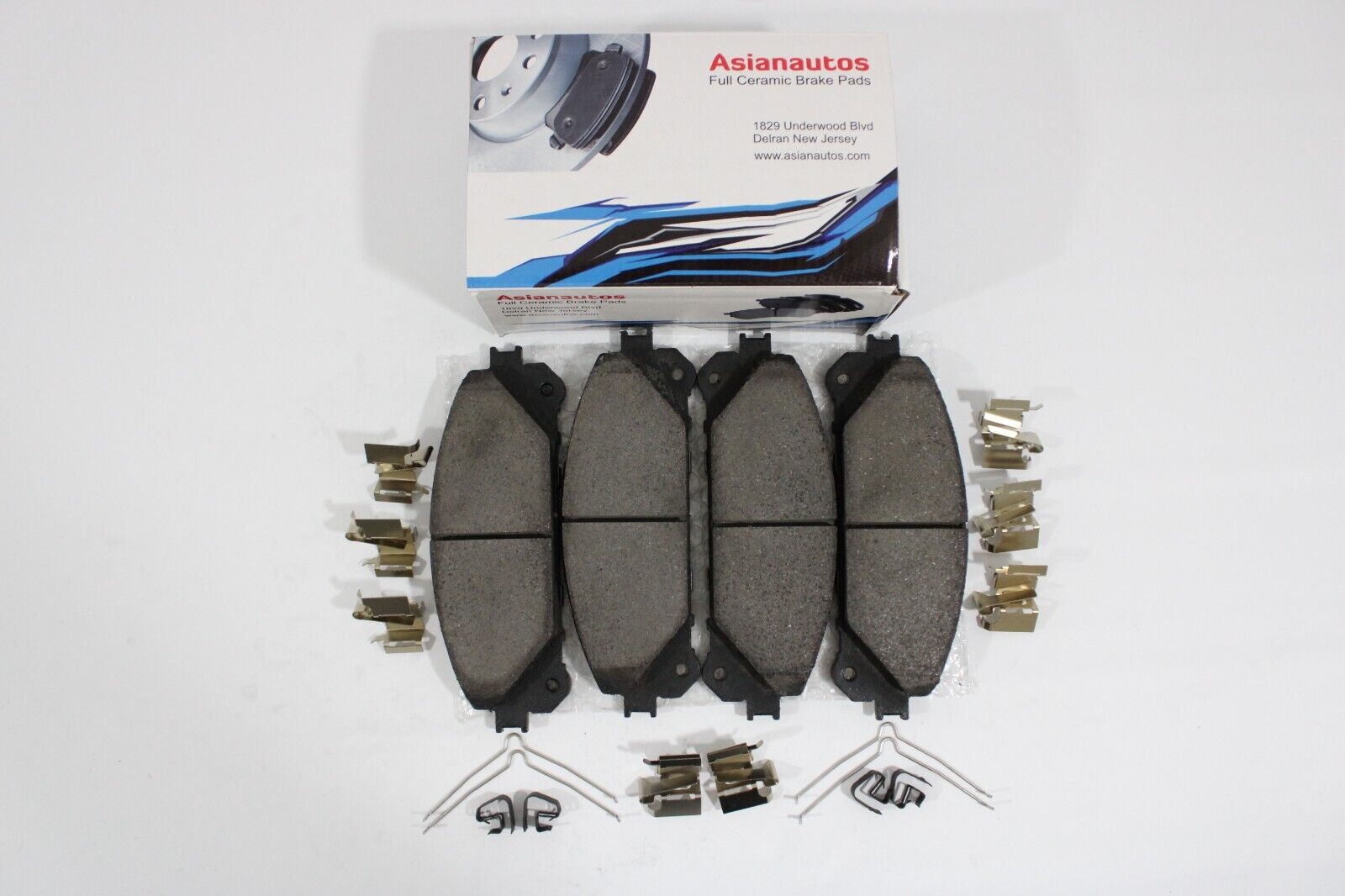 Full Ceramic Front Brake Pad Set With Hardware