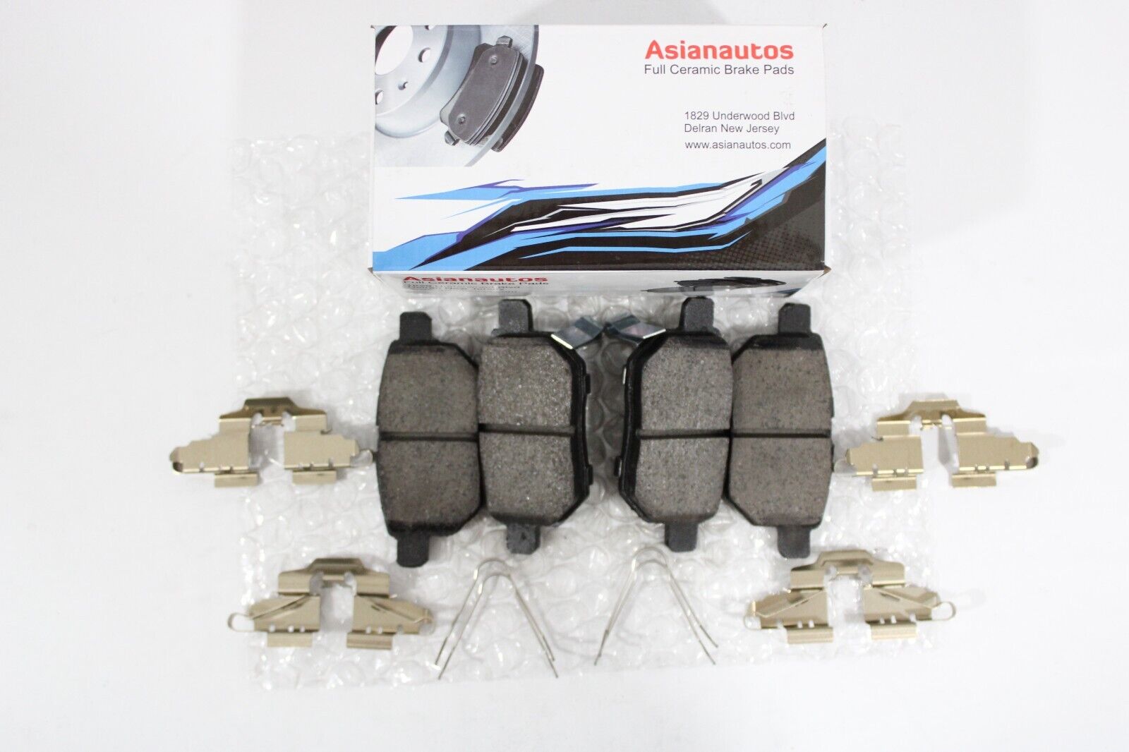 Full Ceramic Rear Brake Pad Set With Hardware